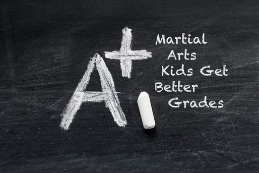 Chalkboard with Grade of A+ for Kids Karate