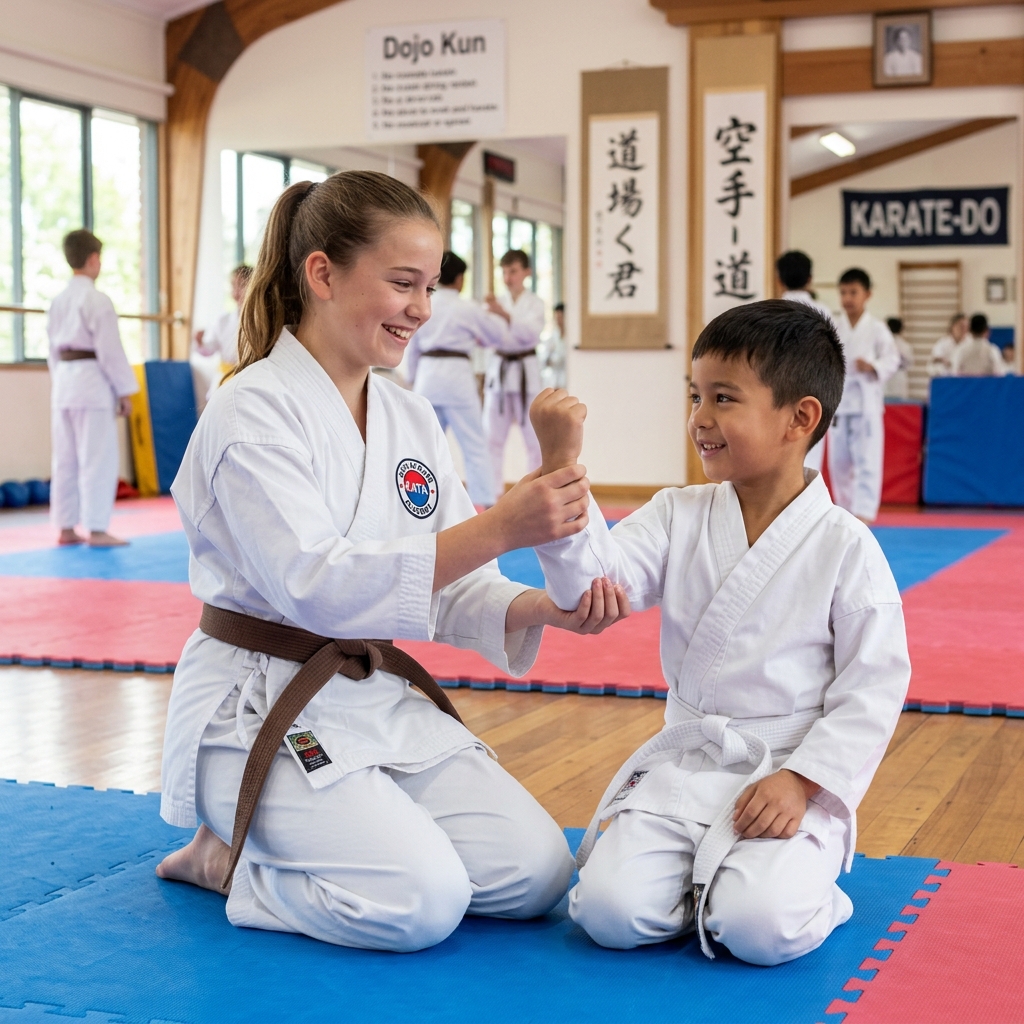 Karate classes for kids in Evans GA building leadership skills