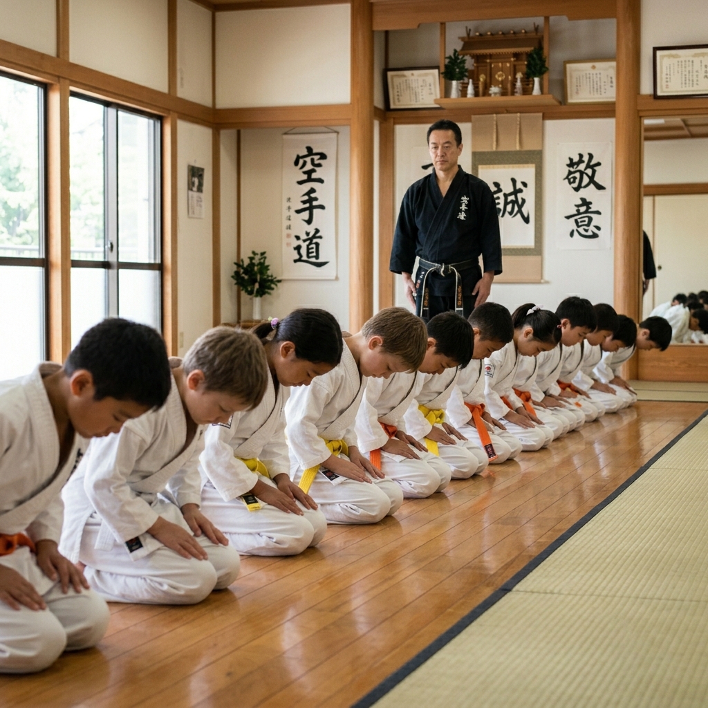 Kids karate class teaching respect and self control in Evans GA